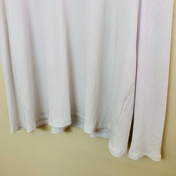 Inc Plus Size Ribbed-Knit Puff-Sleeve Top Size 3X White Stretch Fit - Picture 5 of 8